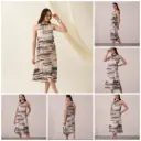 Halter Neck Handbrush Print Dress