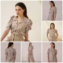 Peacock Feather Print Buttoned Shirt