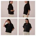 Satin Wrinkle Black Top