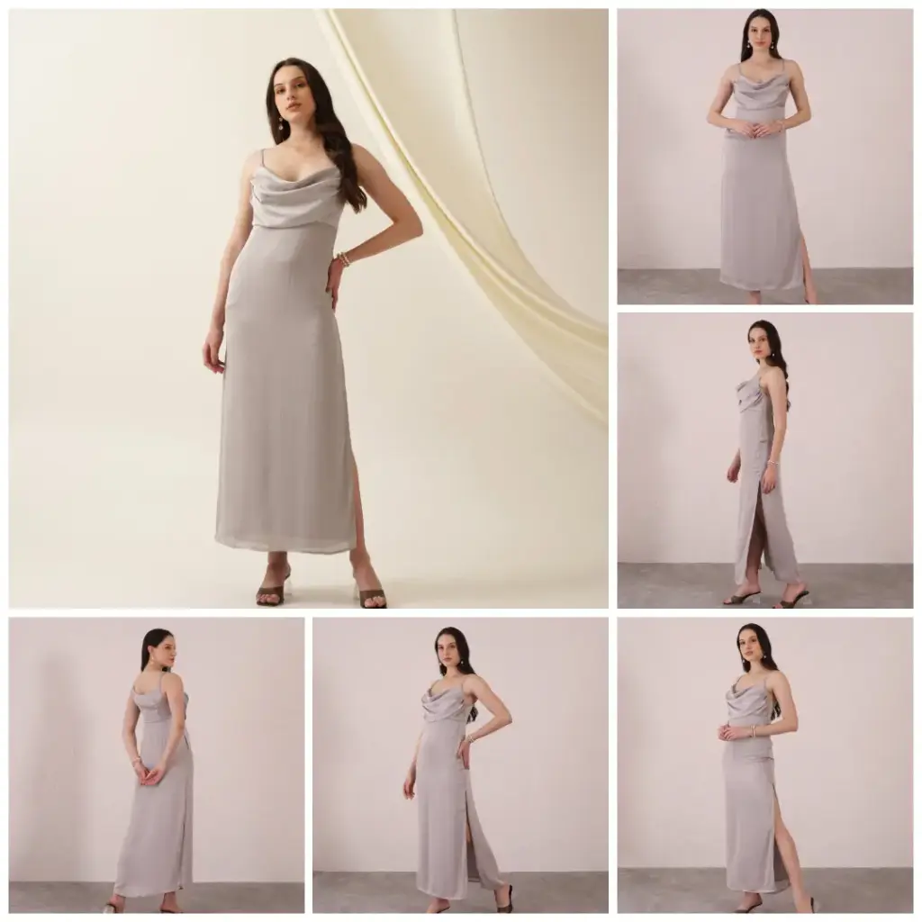 Grey Long Fall Dress