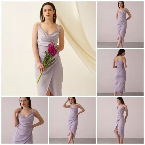 Lavender Blue Wrap Short Dress