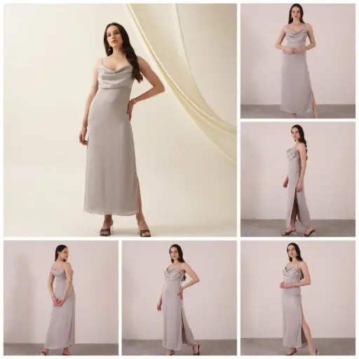 Grey Long Fall Dress